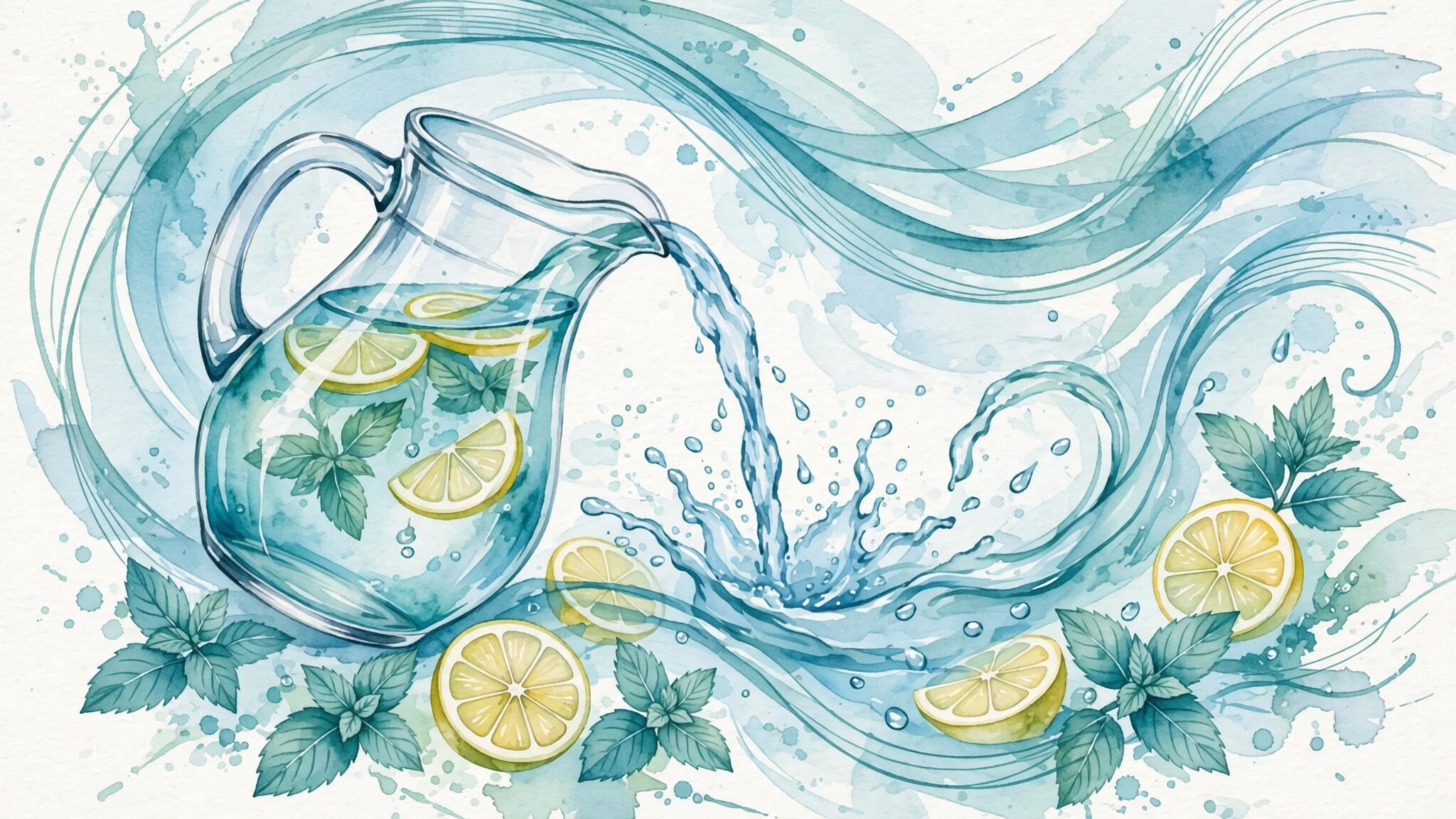 Acqua e idratazione – watercolor, no people